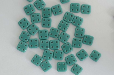 Quadratile Green Turquoise Persian 63150 Czechmates 4 Hole Bead x 10g